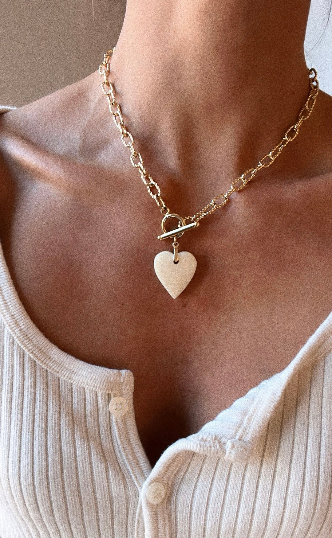 Bone Heart Necklace